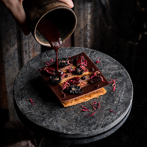 Delicious dessert for a bachelorette party at Dans le Noir ?